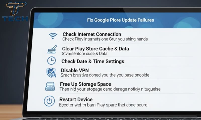حل مشكلة فشل التحديث في متجر بلاي Google Play