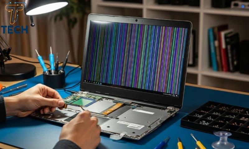 طريقة إصلاح خطوط الشاشة في اللاب توب