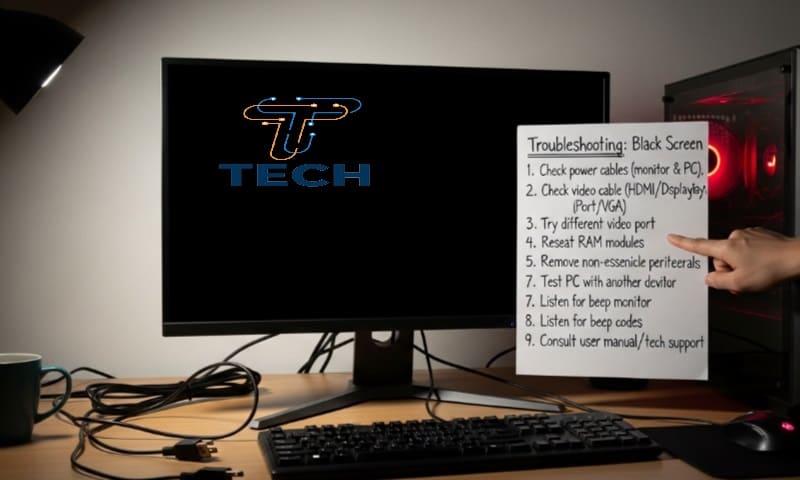 الكمبيوتر يعمل ولا يظهر شيء على الشاشة الحل الكامل خطوة بخطوة